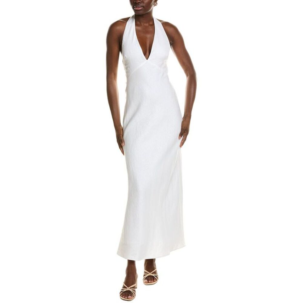 Jl Luxe Womens  Linen Maxi Dress, White